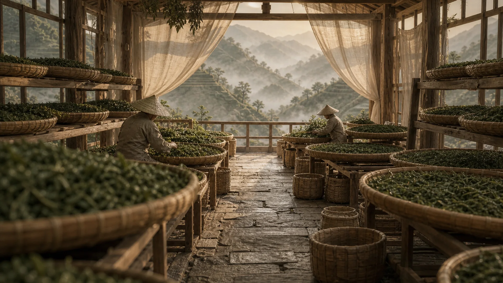 Traditional cedar drying house